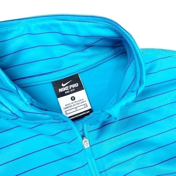 Nike Women's Dri- Fit Turquoise Stripe Running Jacket Sz S - Picture 3 of 10